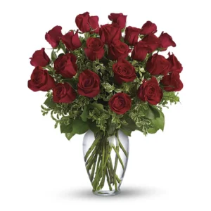 Long Stemmed Red Rose Vase Bouquet
